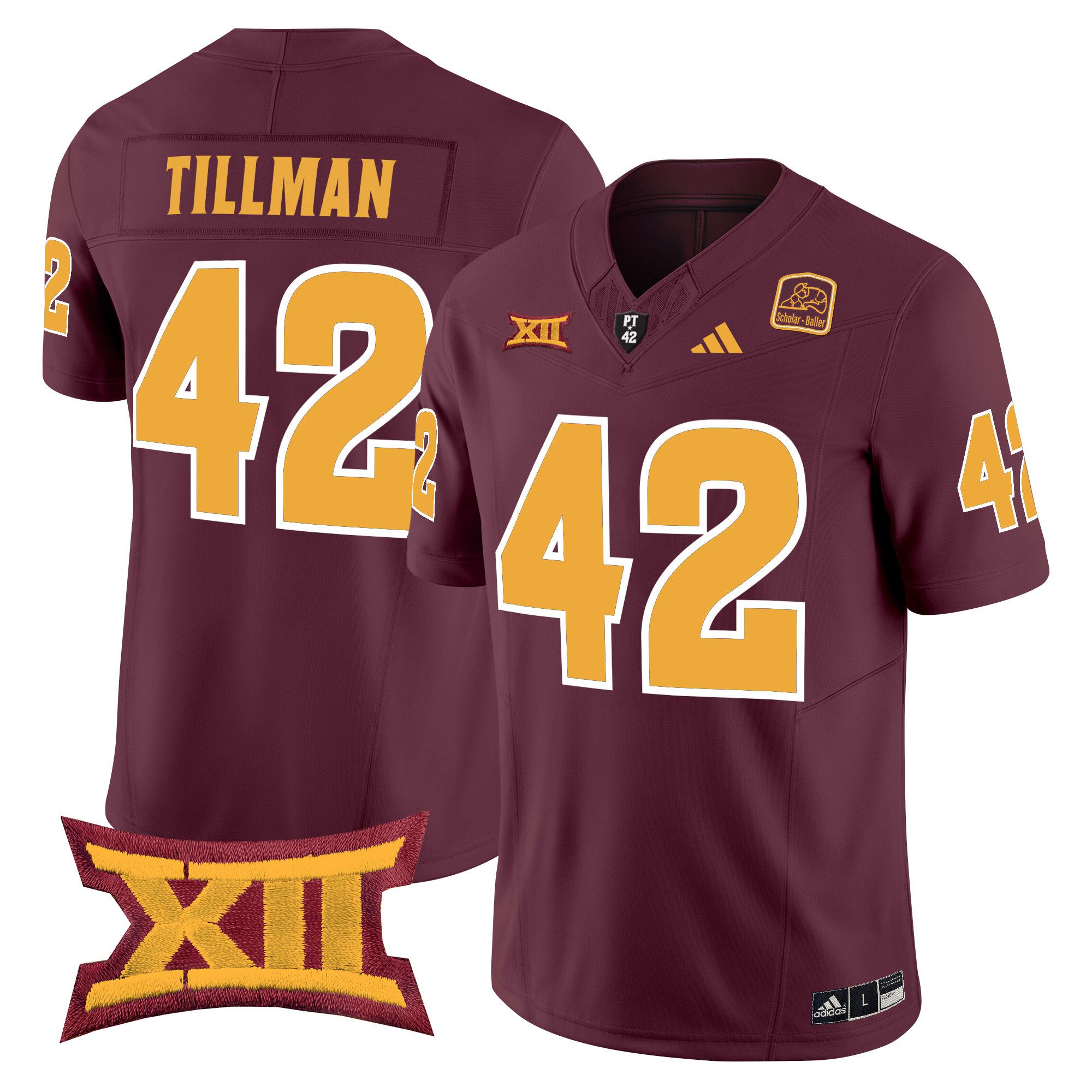 Men Arizona State Sun Devils 42 Tillman Red 2024 Vapor Limited NCAA Jersey style 1